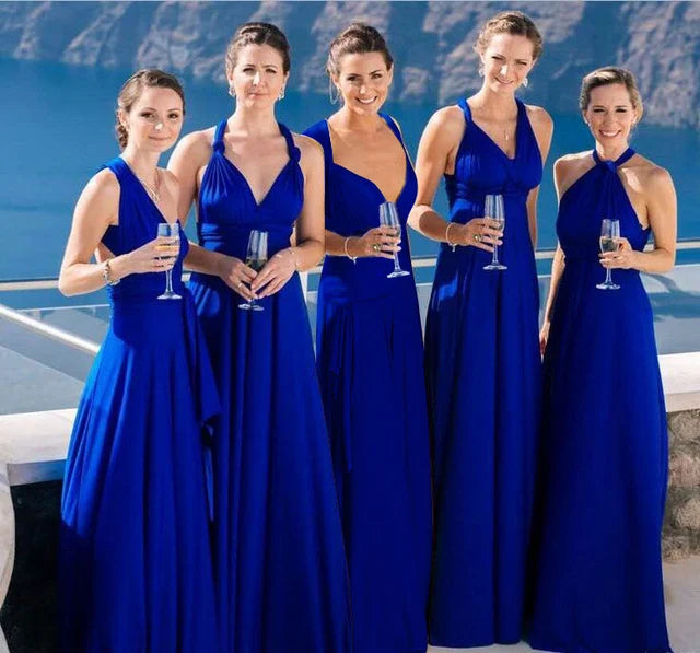 Langes Sommerkleid für Damen mit Bindegürtel und flexibler Tragemöglichkeit