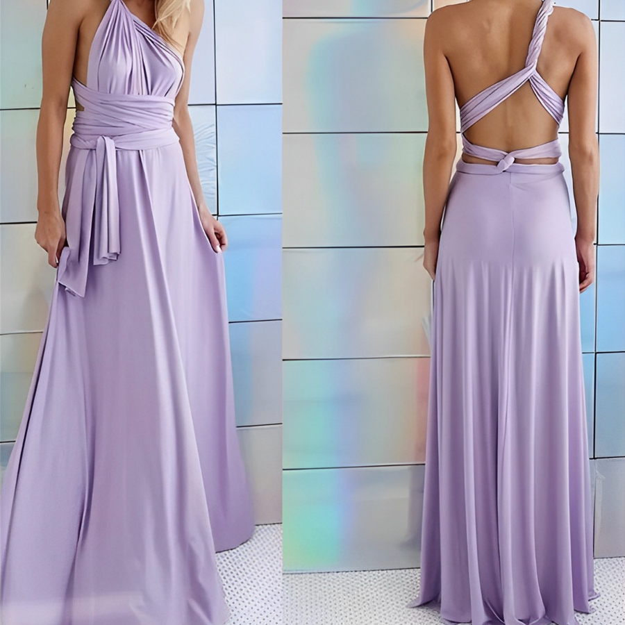 Vielseitiges langes Kleid mit wandelbarem Design für besondere Anlässe