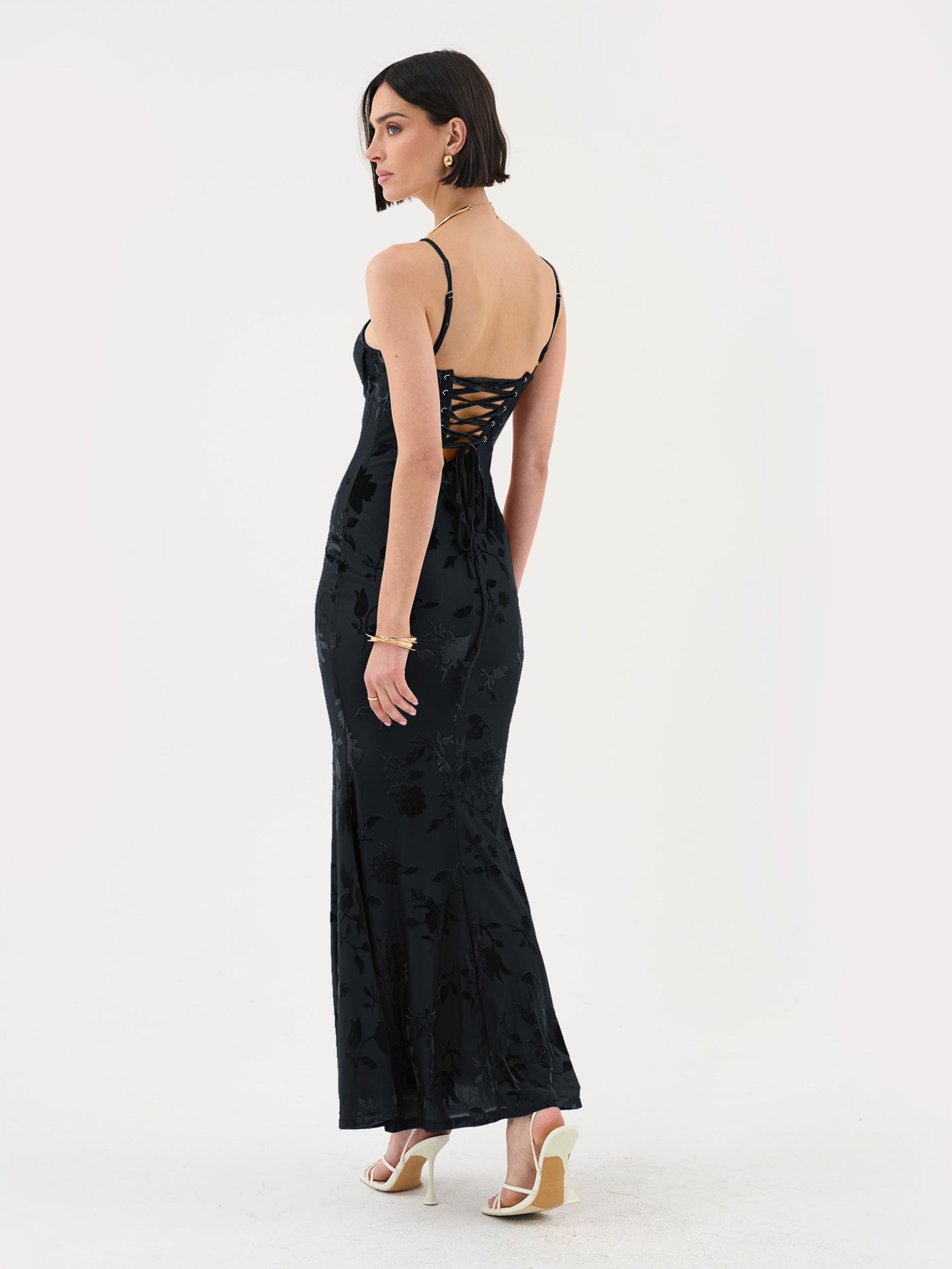 Maxikleid mit Trägern und floralem Muster für besondere Anlässe