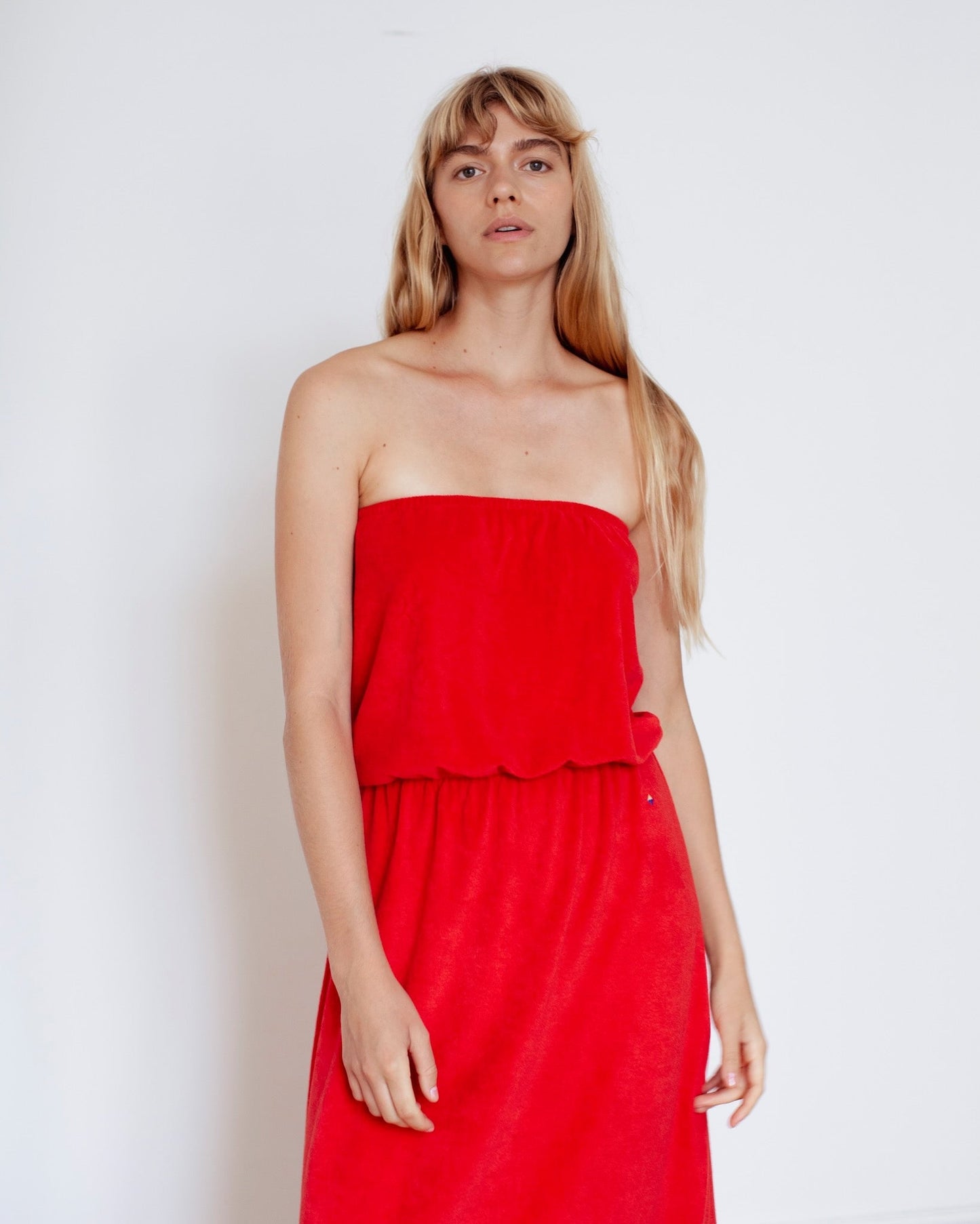 Langes ärmelloses Freizeitkleid für warme Tage mit minimalistische stijl