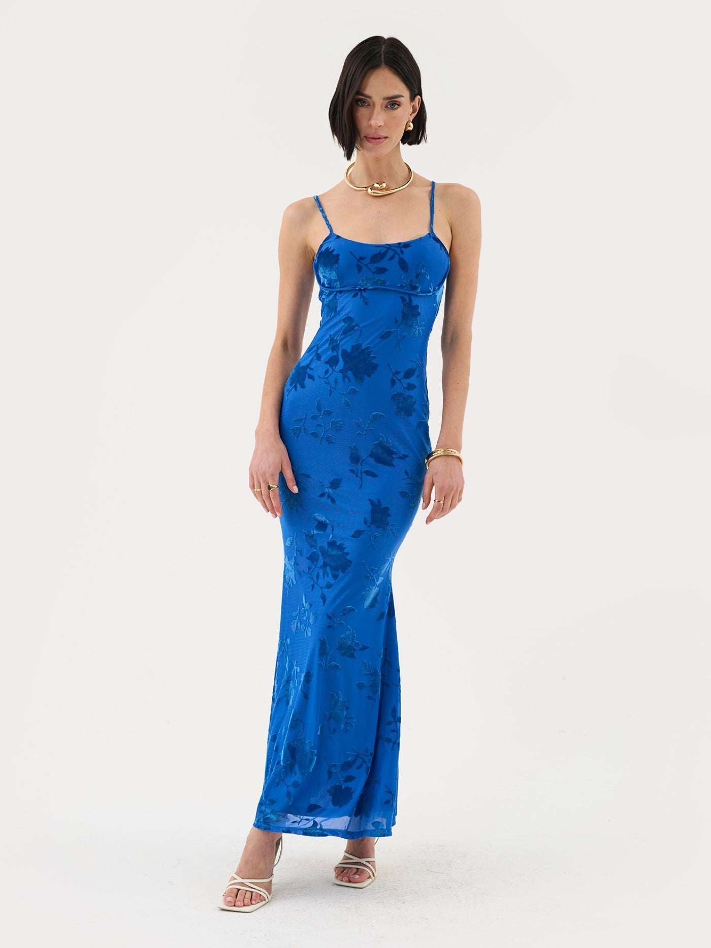 Maxikleid mit Trägern und floralem Muster für besondere Anlässe
