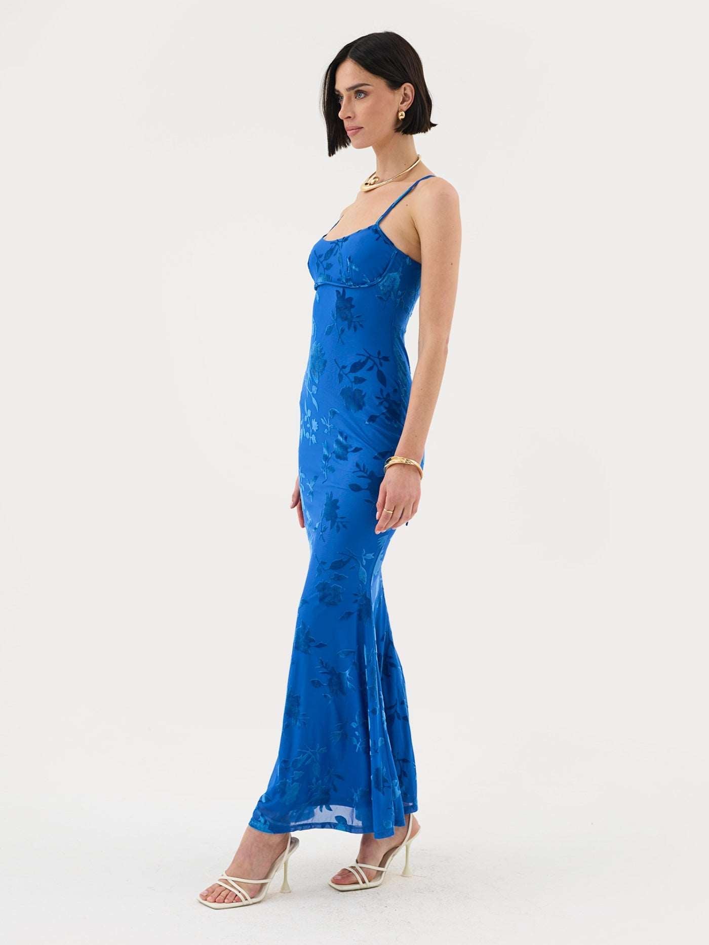 Maxikleid mit Trägern und floralem Muster für besondere Anlässe