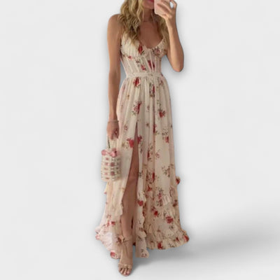 Maxikleid mit Blumenmuster und verspieltem Volantsaum für den Sommer