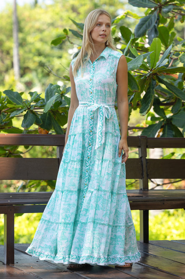 Langes Freizeitkleid mit Knopfleiste und kurzen Ärmeln für den Alltag