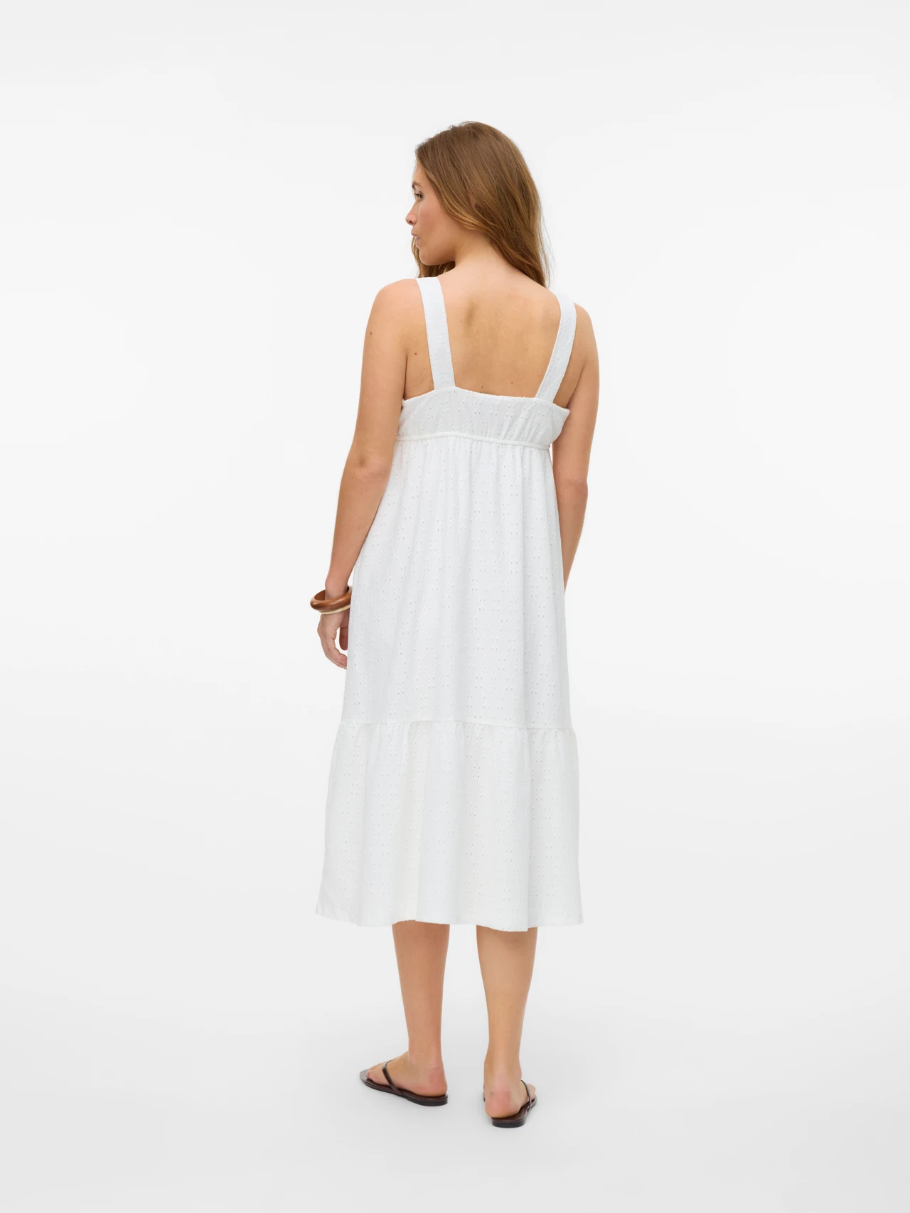 Freizeit Midikleid mit eckigem Ausschnitt und Trägern