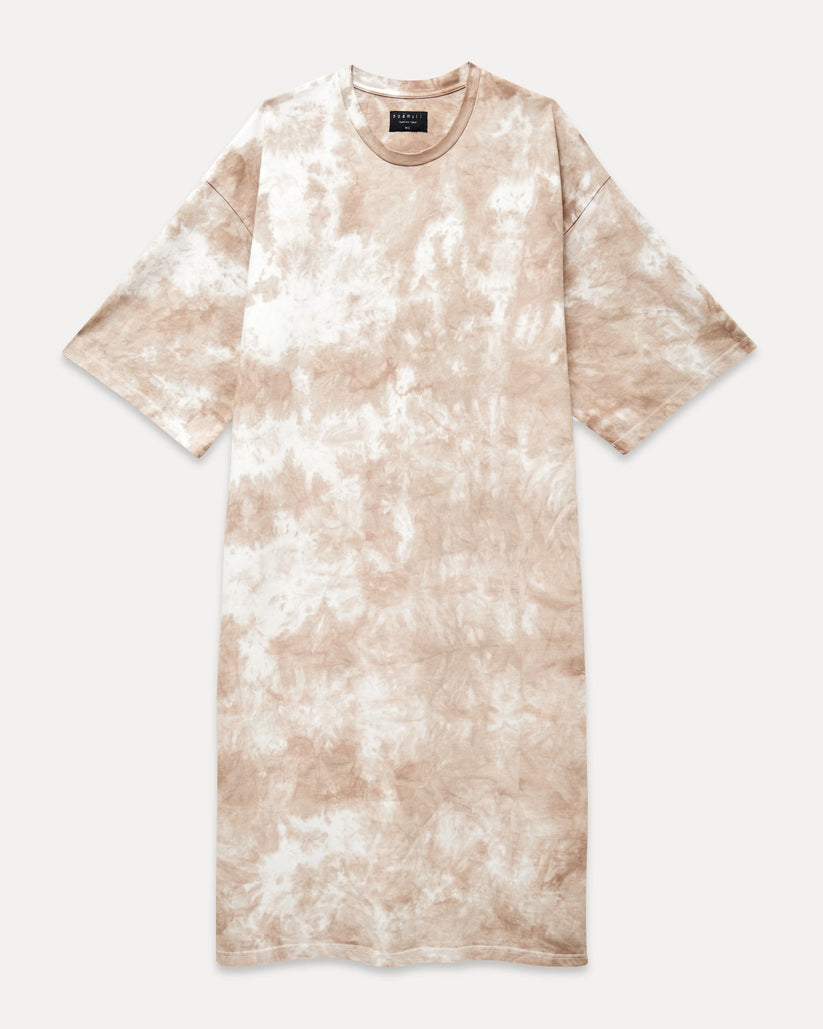 Langes Freizeitkleid mit Batikmuster und lockerem Schnitt für entspannte Sommertage