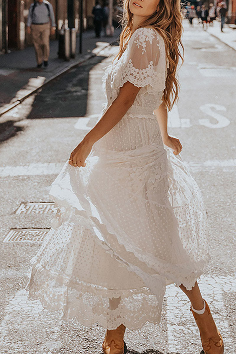 Boho Maxikleid mit feiner Stickerei für einen stilvollen Auftritt