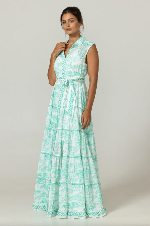 Langes Freizeitkleid mit Knopfleiste und kurzen Ärmeln für den Alltag