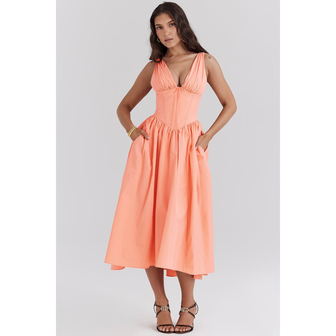 Midi Kleid mit floralem Muster für elegante Anlässe