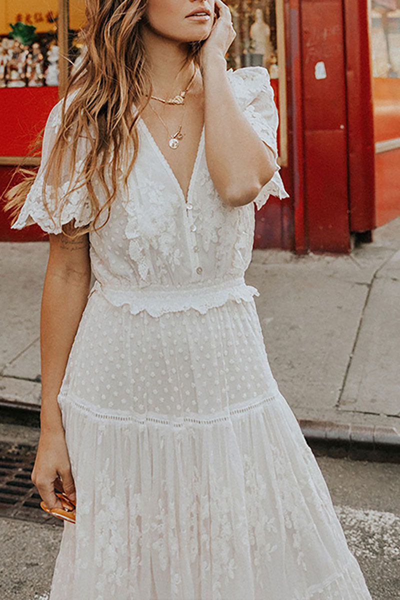 Boho Maxikleid mit feiner Stickerei für einen stilvollen Auftritt