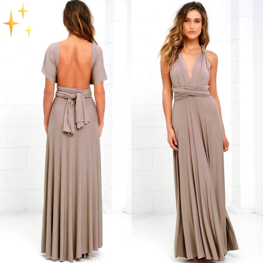 Vielseitiges langes Kleid mit wandelbarem Design für besondere Anlässe
