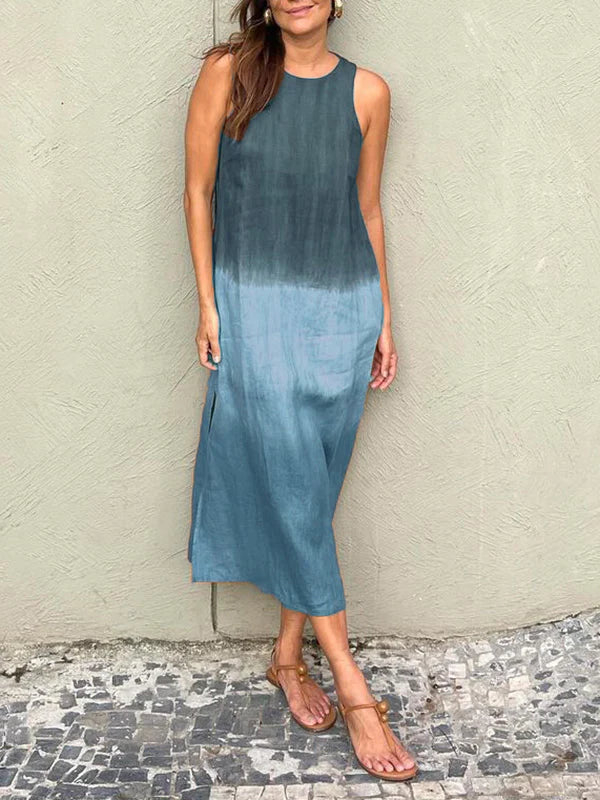 Ärmelloses Sommerkleid in Maxilänge mit sanftem Farbverlauf