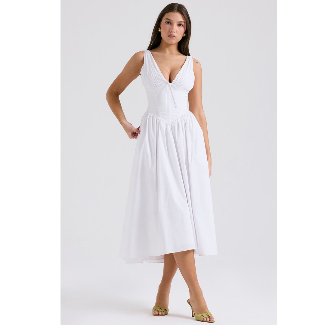 Midi Kleid mit floralem Muster für elegante Anlässe