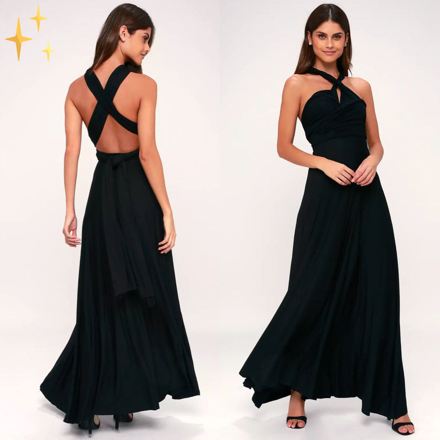 Vielseitiges langes Kleid mit wandelbarem Design für besondere Anlässe