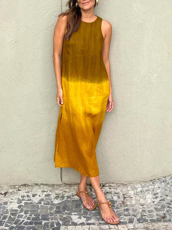 Ärmelloses Sommerkleid in Maxilänge mit sanftem Farbverlauf
