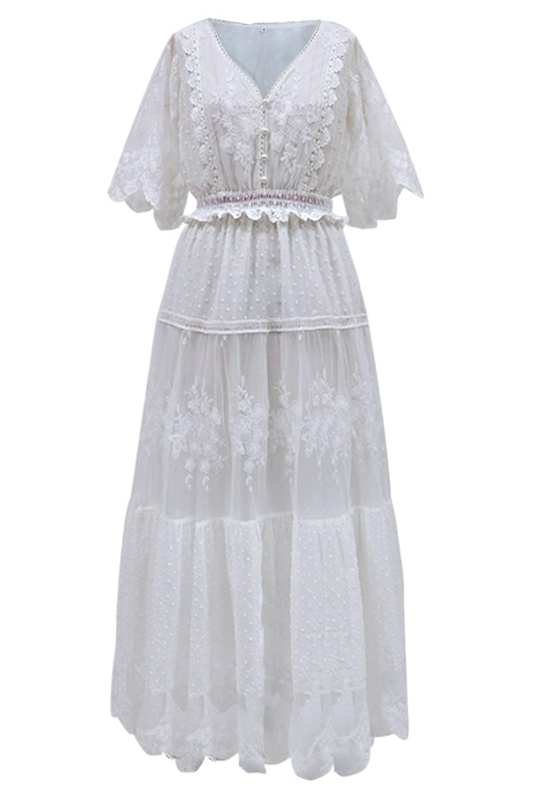 Boho Maxikleid mit feiner Stickerei für einen stilvollen Auftritt