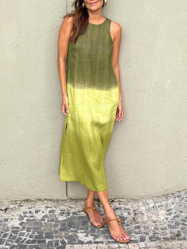Ärmelloses Sommerkleid in Maxilänge mit sanftem Farbverlauf