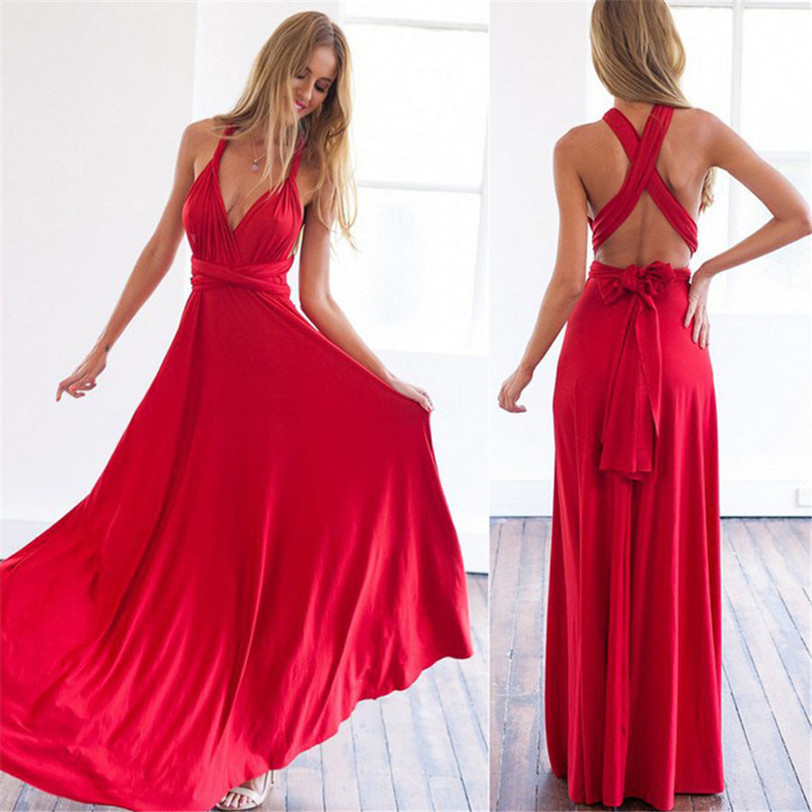 Vielseitiges langes Kleid mit wandelbarem Design für besondere Anlässe