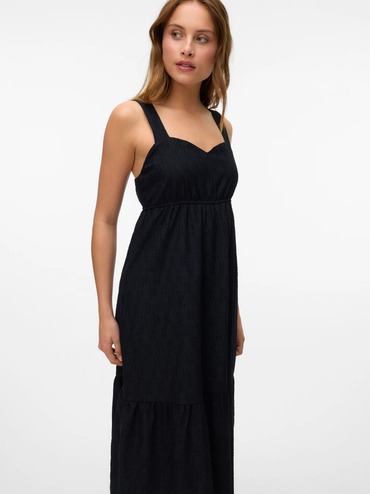 Freizeit Midikleid mit eckigem Ausschnitt und Trägern