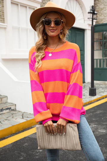Mia | Streifen Strickpullover für einen entspannten Look