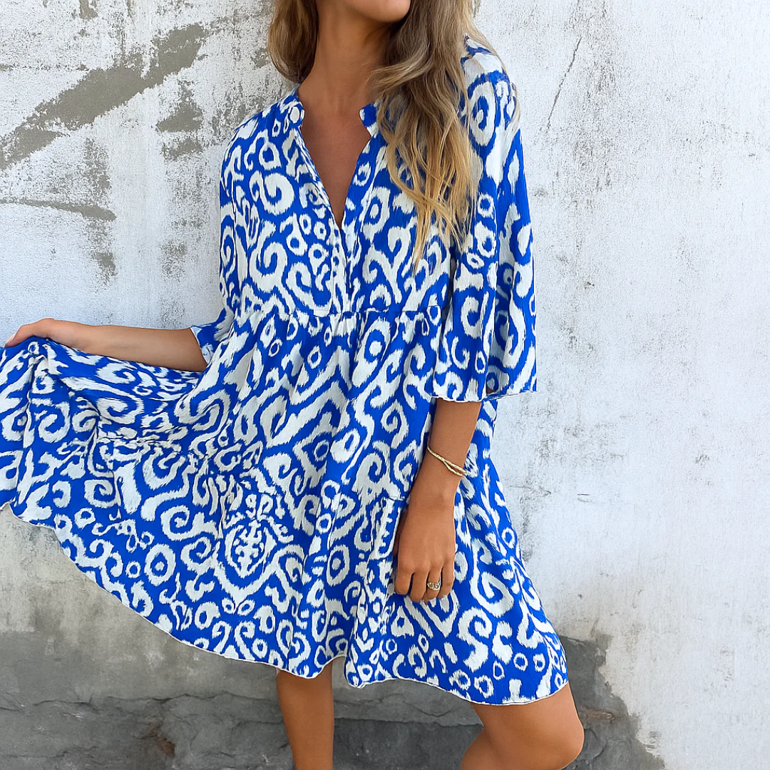 Leichtes Sommerkleid mit elegantem V-Ausschnitt