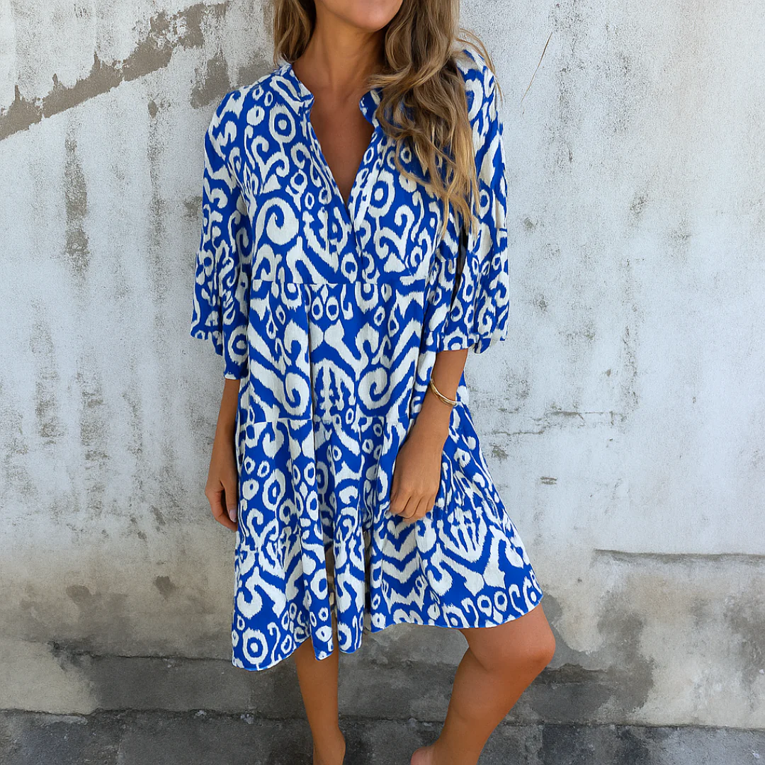 Leichtes Sommerkleid mit elegantem V-Ausschnitt