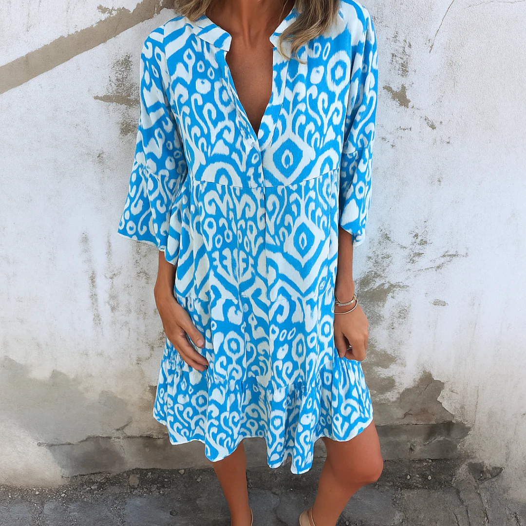 Leichtes Sommerkleid mit elegantem V-Ausschnitt