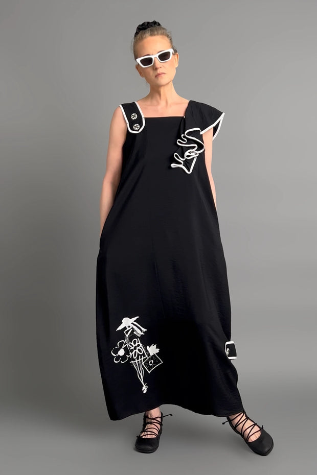 Langes Kleid mit stilvoller Silhouette im modernen Oversize-Look