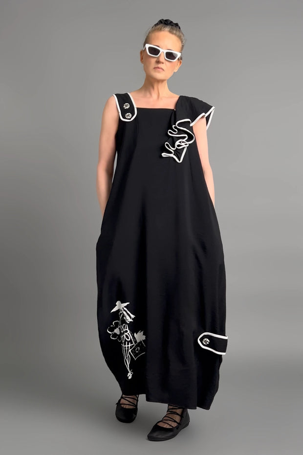 Langes Kleid mit stilvoller Silhouette im modernen Oversize-Look