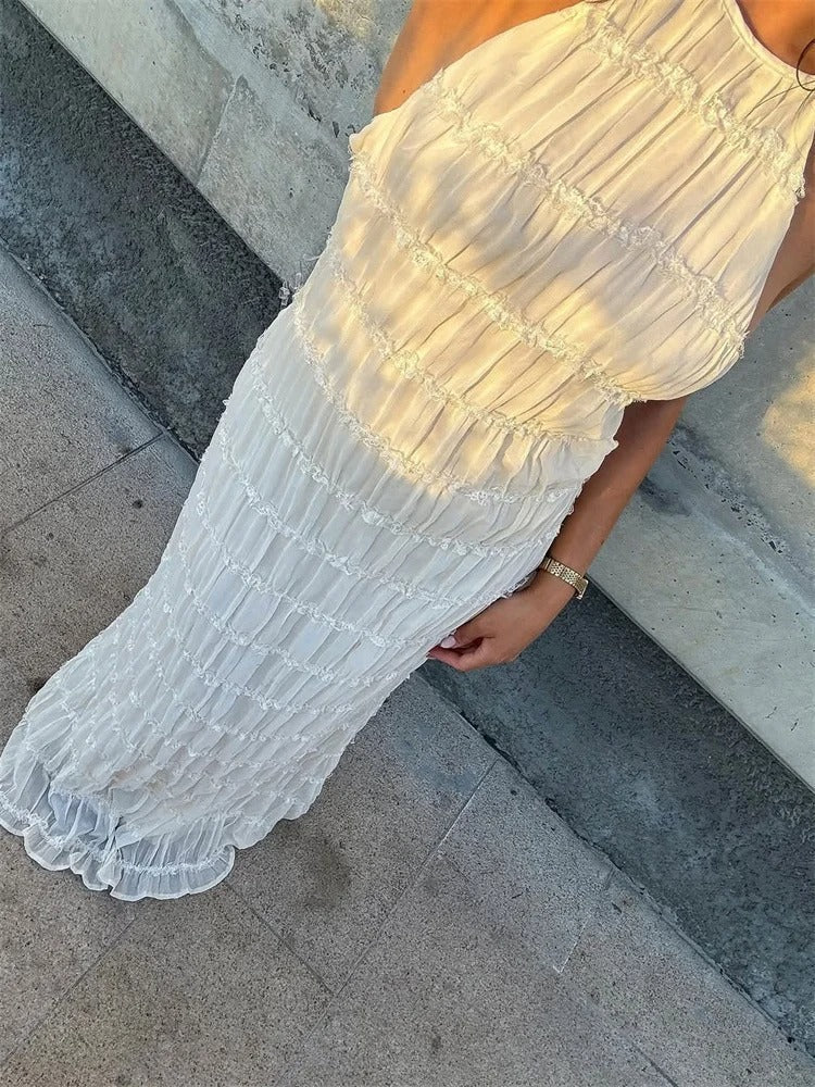 Langes Kleid mit Halterträgern und stilvollem Design für festliche Anlässe