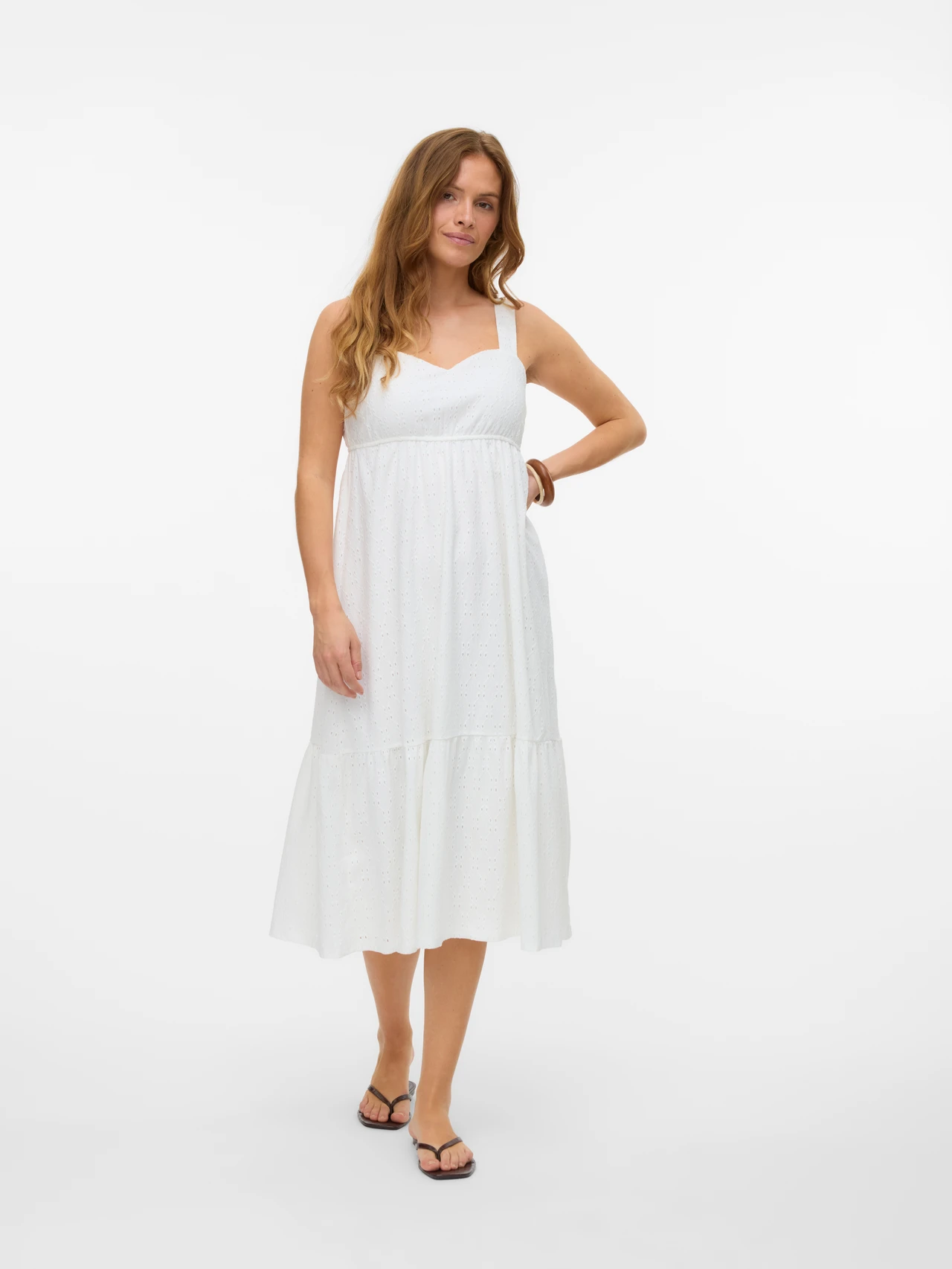 Freizeit Midikleid mit eckigem Ausschnitt und Trägern