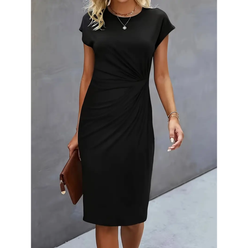 Midikleid mit kurzen Ärmeln und schlichtem Design für jeden Anlass