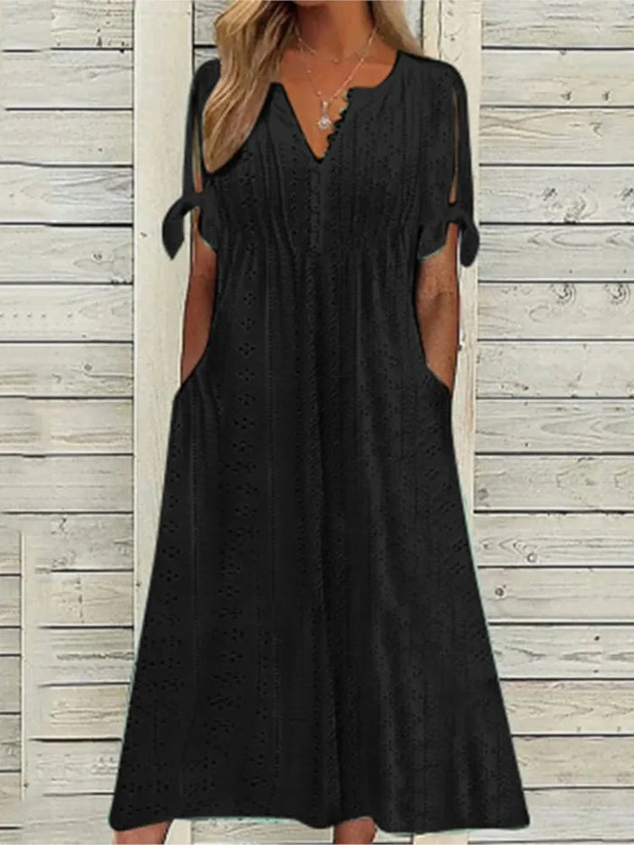 Leichtes Sommer Midikleid mit kurzen Ärmeln für sonnige Momente