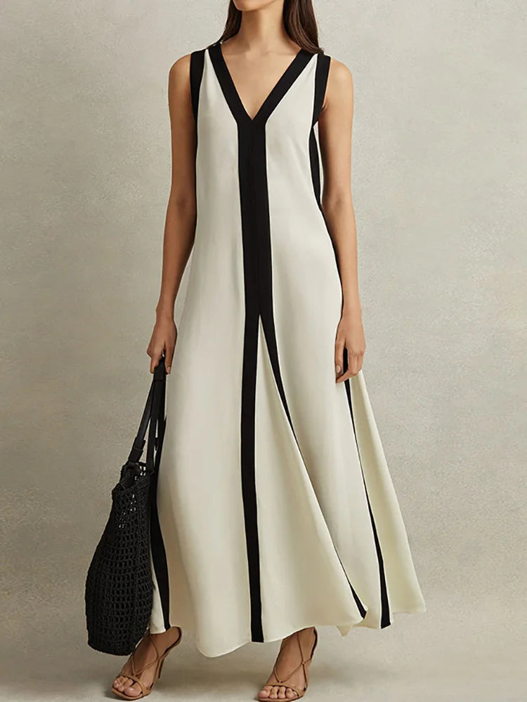 Modernes ärmelloses Maxikleid mit elegantem Stil