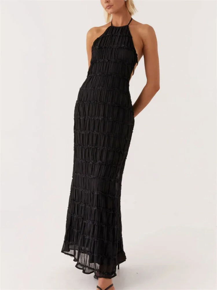 Langes Kleid mit Halterträgern und stilvollem Design für festliche Anlässe