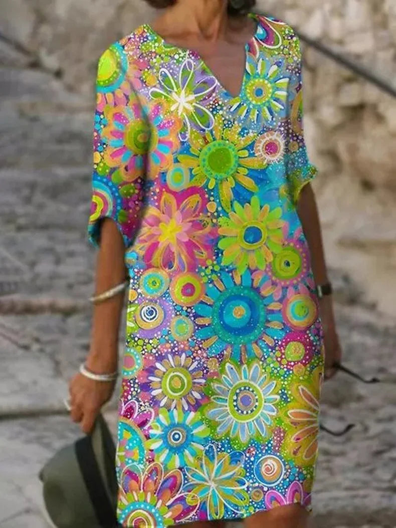 Geblümtes Midikleid für Damen mit zeitlosem Stil