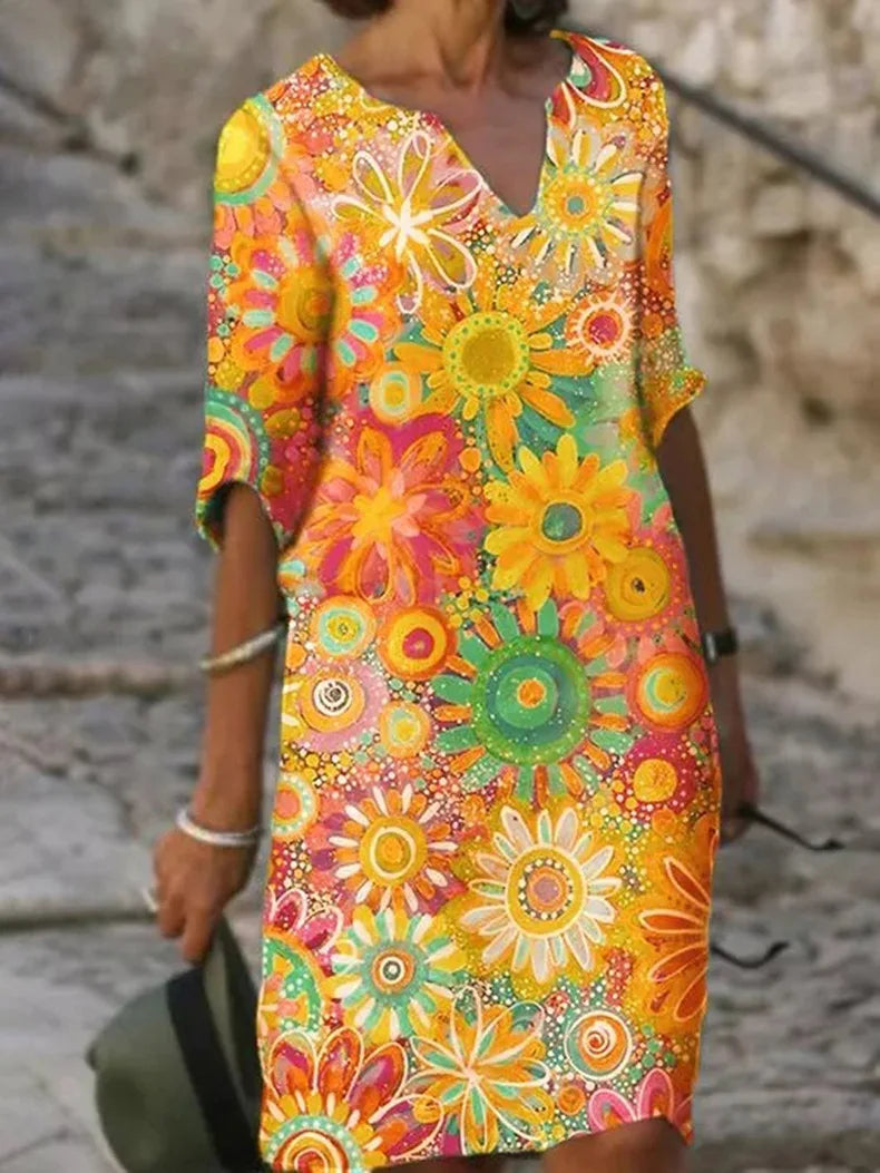 Geblümtes Midikleid für Damen mit zeitlosem Stil