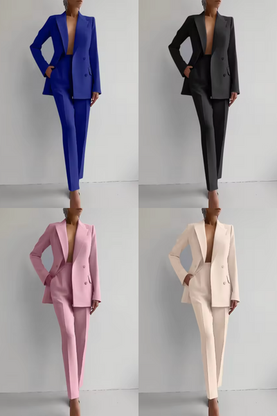 Klassischer Damenanzug mit Blazer und Hochtaillierter Hose