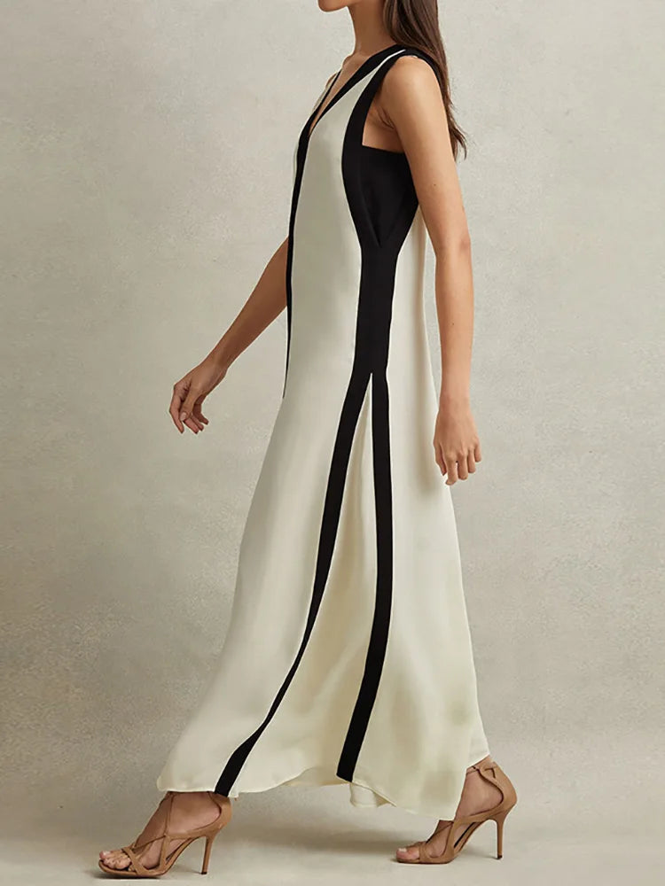 Modernes ärmelloses Maxikleid mit elegantem Stil