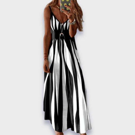 Langes Freizeitkleid mit schmalen Trägern