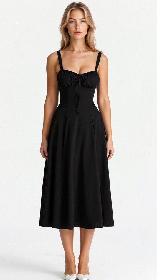 Midikleid mit Bustierdesign und schmalen Trägern für besondere Anlässe