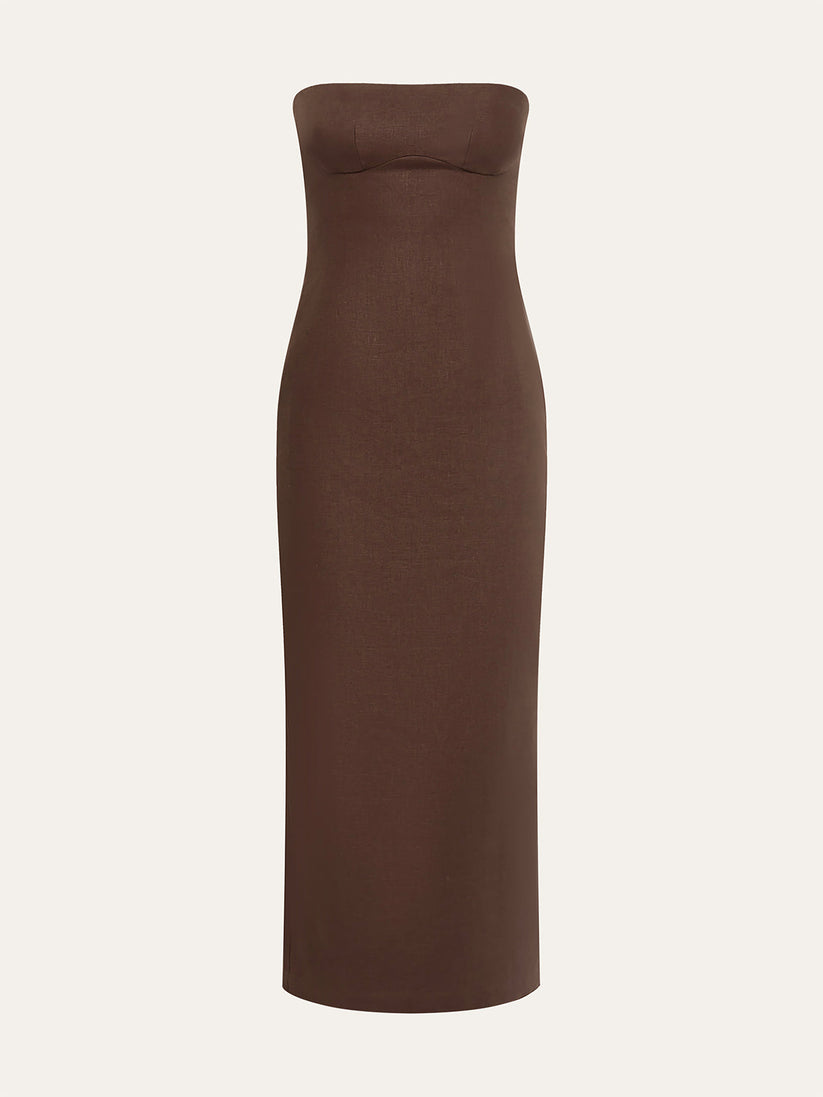 Schulterfreies Midikleid mit stilvollem und leichtem Design