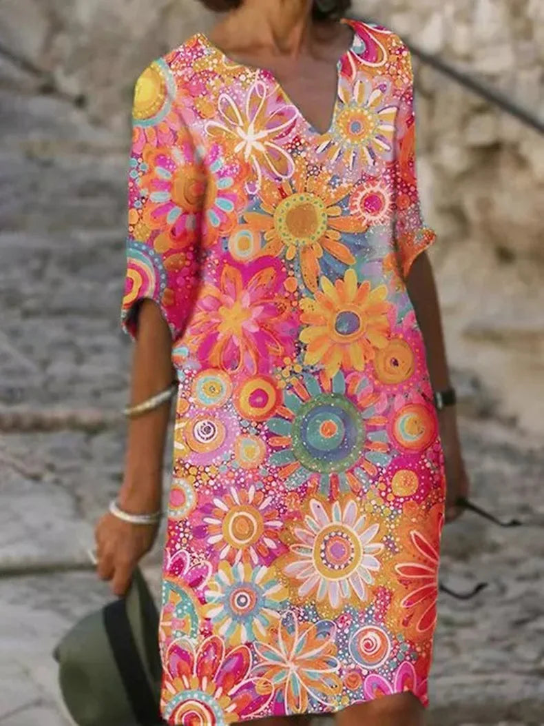 Geblümtes Midikleid für Damen mit zeitlosem Stil