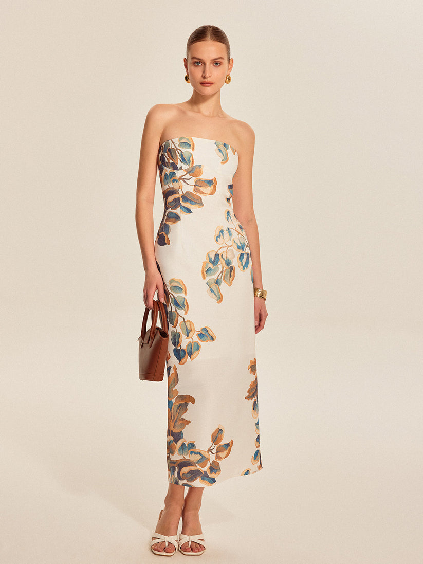 Schulterfreies Midikleid mit stilvollem und leichtem Design