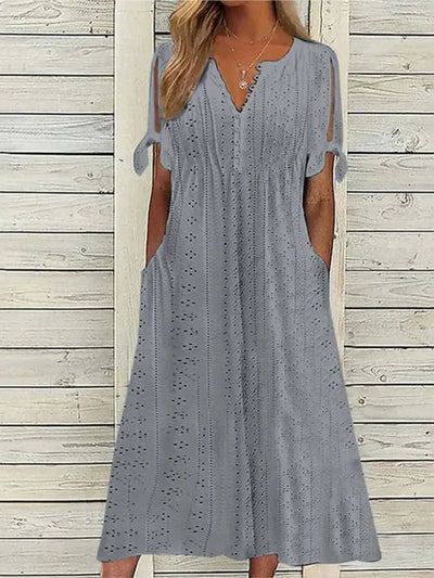 Leichtes Sommer Midikleid mit kurzen Ärmeln für sonnige Momente