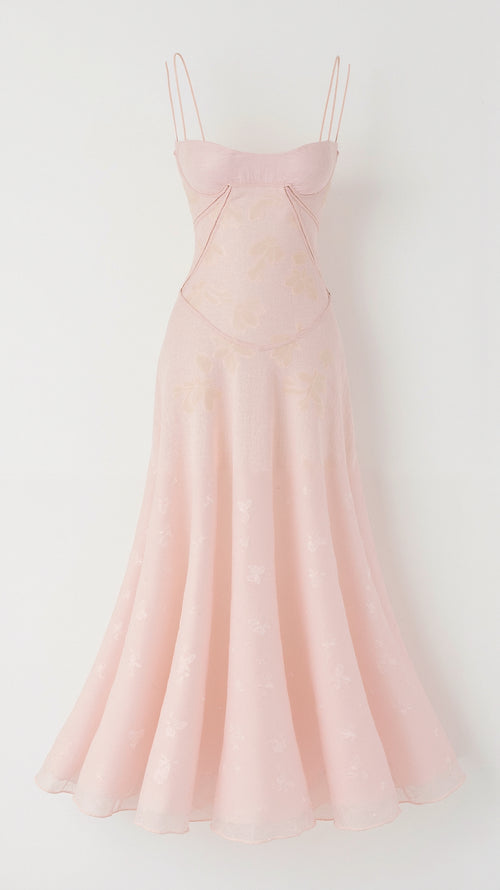 Elegantes Maxikleid mit feinen Trägern und Schnürung im Rückenbereich