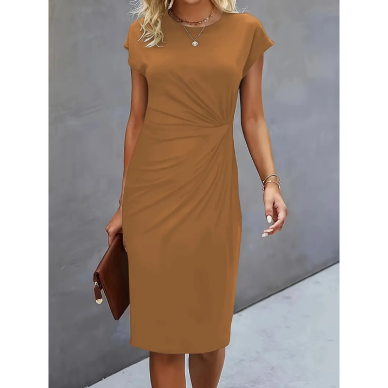 Midikleid mit kurzen Ärmeln und schlichtem Design für jeden Anlass