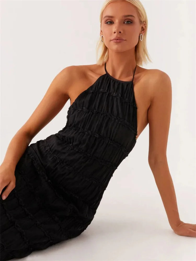 Langes Kleid mit Halterträgern und stilvollem Design für festliche Anlässe