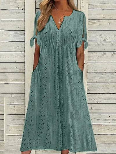 Leichtes Sommer Midikleid mit kurzen Ärmeln für sonnige Momente
