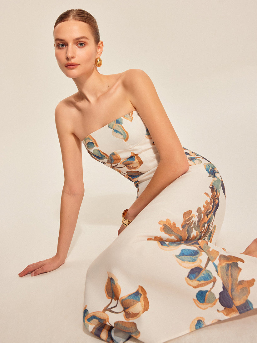 Schulterfreies Midikleid mit stilvollem und leichtem Design